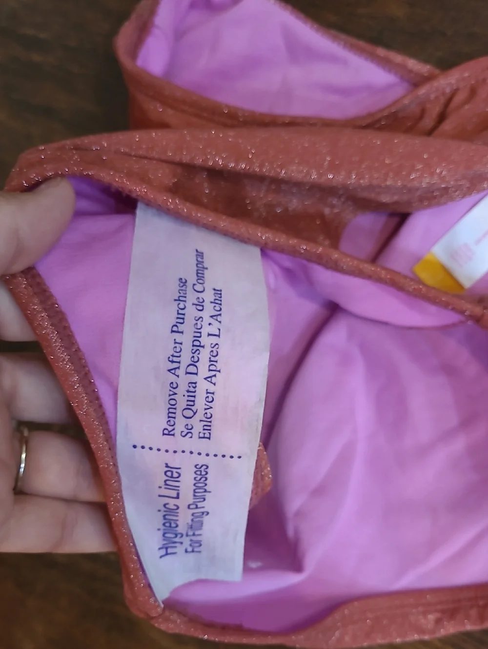 No Boundaries Pink and Rust One Piece Swim Suit w Ring Detail Size Large 11/13